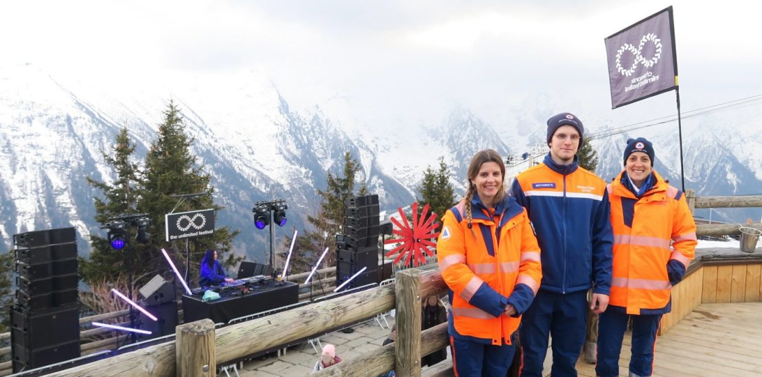 alt : la protection civile mobilisée lors du festival The Unlimited à Chamonix